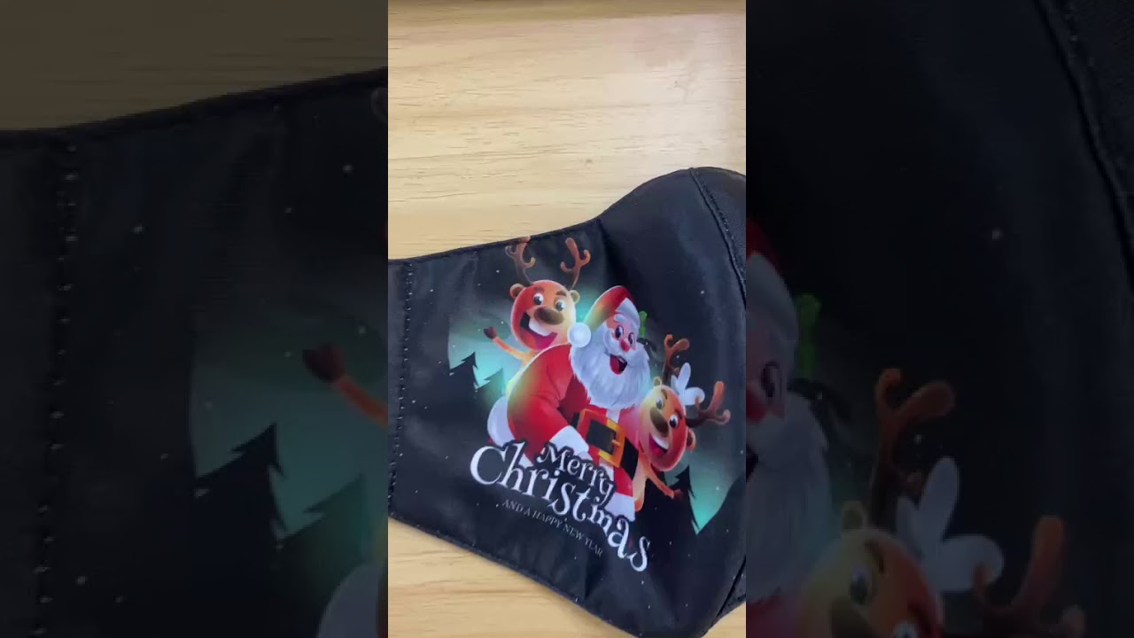 Khẩu Trang Noel – Mẫu Khẩu Trang In 3D Hình Ông Già Noel Tuần Lộc Phong Cách Cartoon. #Facemask