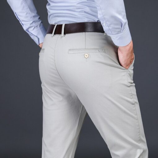 2019 summer new men casual pants men brand pants 100 cotton straight trousers 6 color khaki 4