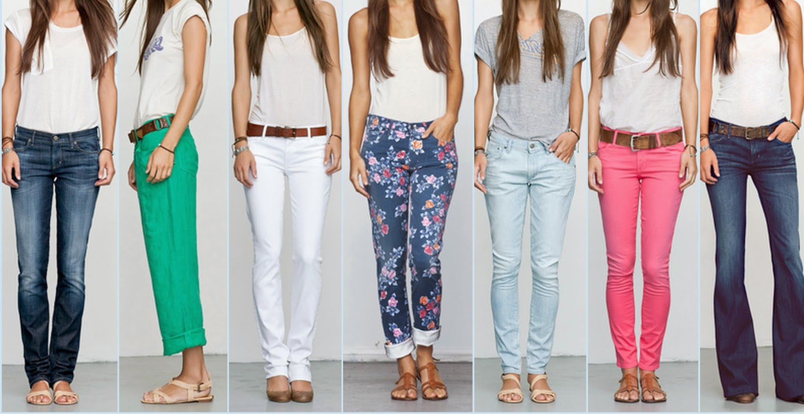 Quần jeans nữ thường có nhiều họa tiết và màu sắc hơn quần jeans nam