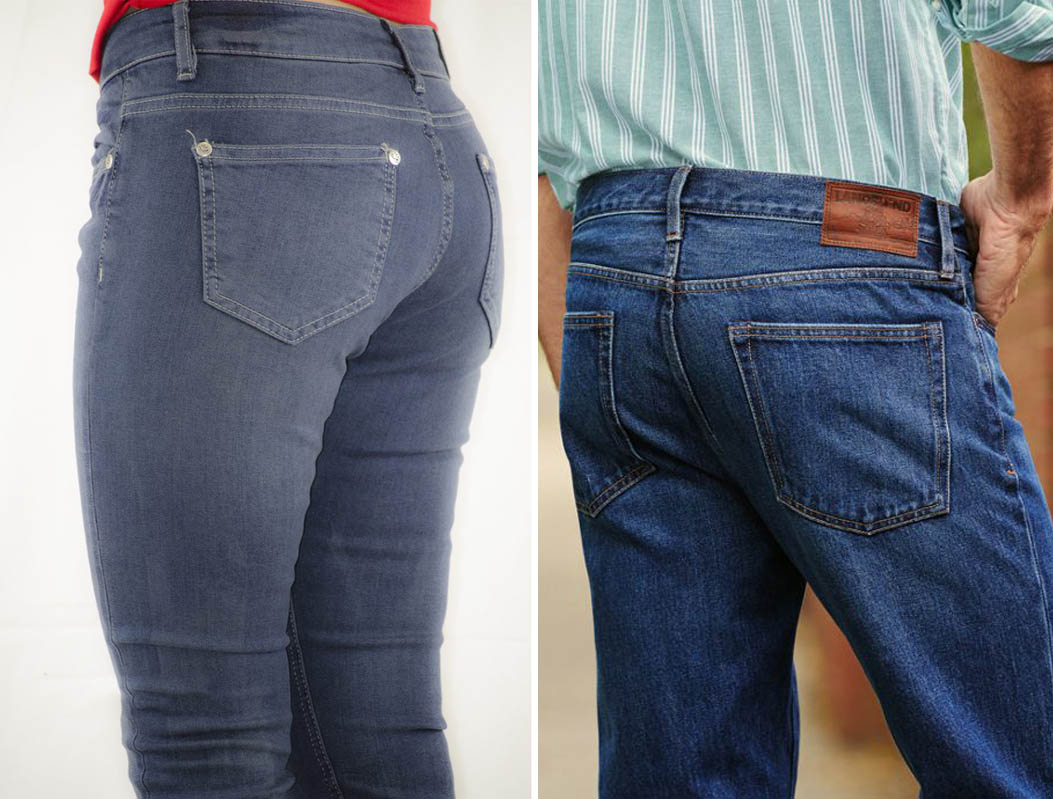 Túi quần jeans Nam và Nữ thường khác nhau. Quần jeans nữ có túi quần được thiết kế để làm đẹp nên thường nhỏ hơn túi quần jeans nam