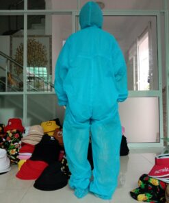 Quần áo bảo hộ y tế chống dịch bệnh loại 2 mảnh màu xanh - Mặt sau lưng của sản phẩm