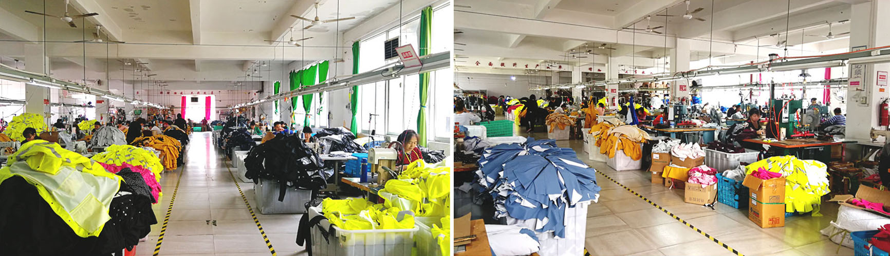 Phân xưởng sản xuất áo mưa đang hoạt động giải quyết đơn hàng theo hợp đồng.