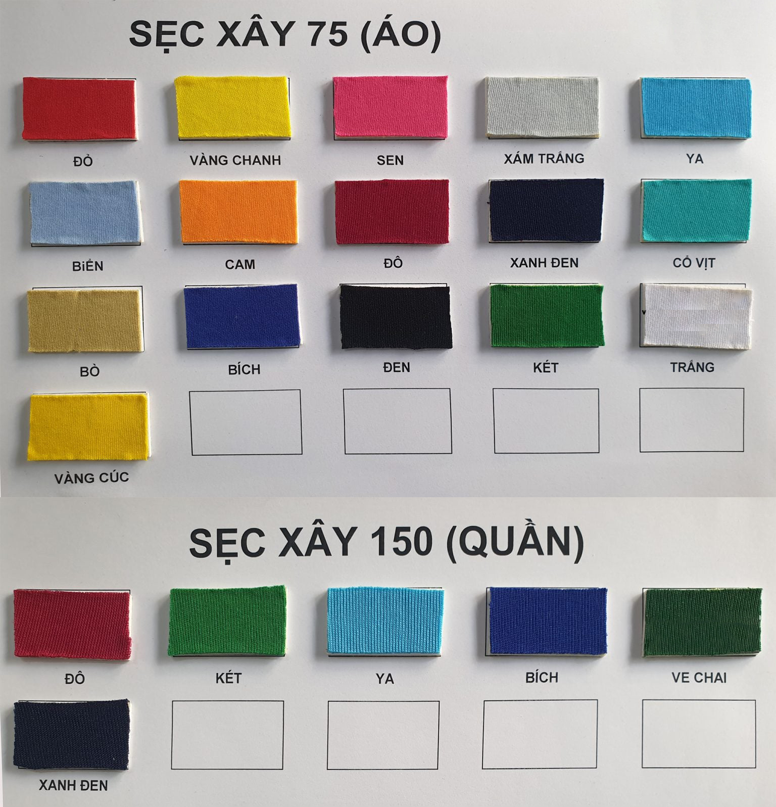 Vải Xecxay 75 - 150 (còn gọi là vải thun 2 chiều) là loại vải được dệt từ chất liệu POLYESTE. Chuyên dùng để may áo thể dục cho học sinh, làm lót đầm - váy thời trang, khăn trải bàn trong các sự kiện.
