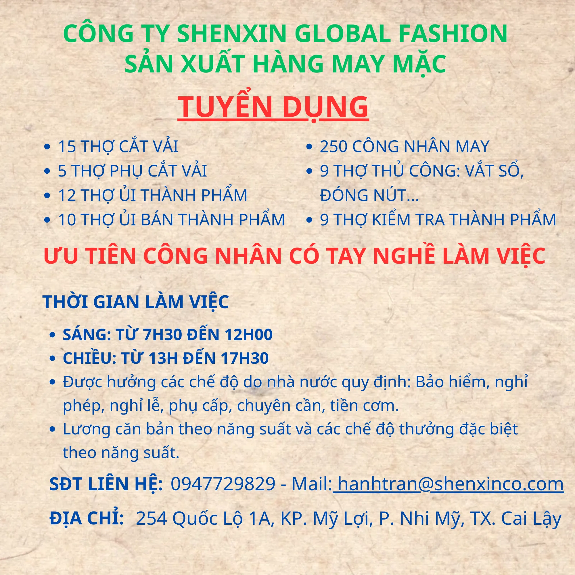 shenxin tuyen dung