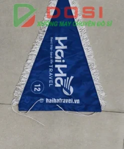 Cờ Dẫn Đoàn Du Lịch Đuôi Tua Màu Xanh In Logo Doanh Nghiệp - Ảnh 4